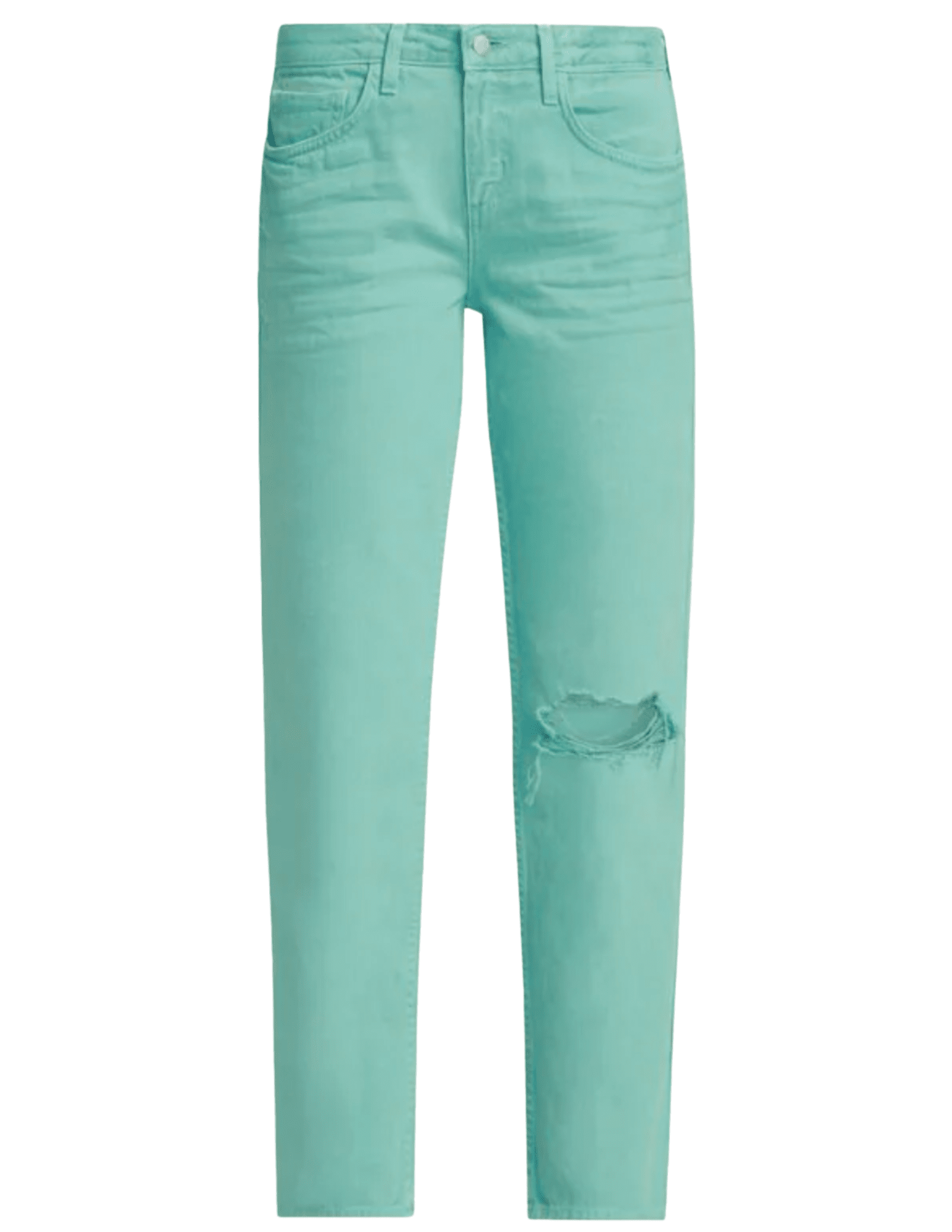 L’AGENCE Blaine Low Rise Stovepipe Jeans in Malachite Green Destruct wash