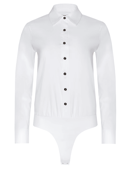 L’Agence Blake white poplin bodysuit long sleeve