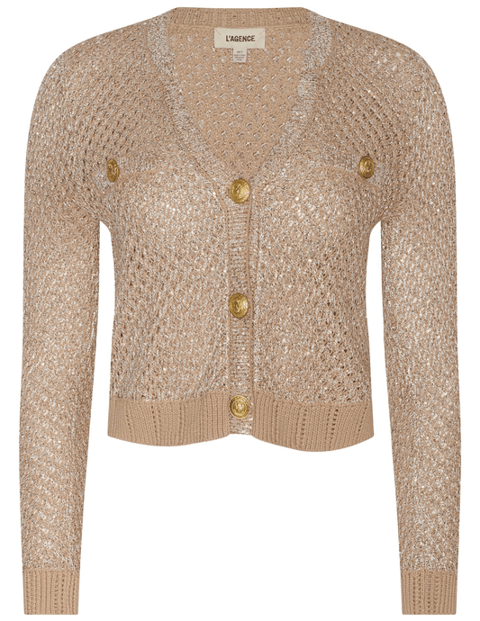 L'Agence - L'AGENCE Blanca Sequin Cropped Sequin Cardigan - Buy Online