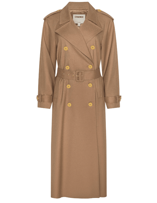 L’AGENCE Brinley oversized trench coat in dark macchiato