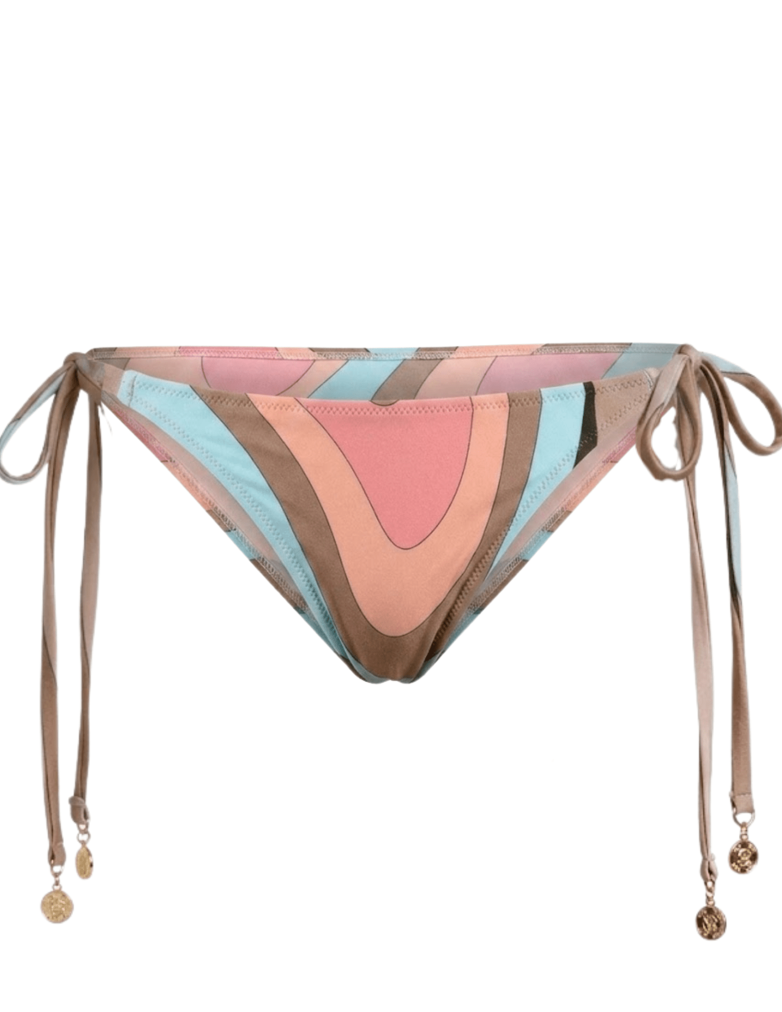 LAGENCE Britt tie side bikini bottom abstract swirl print