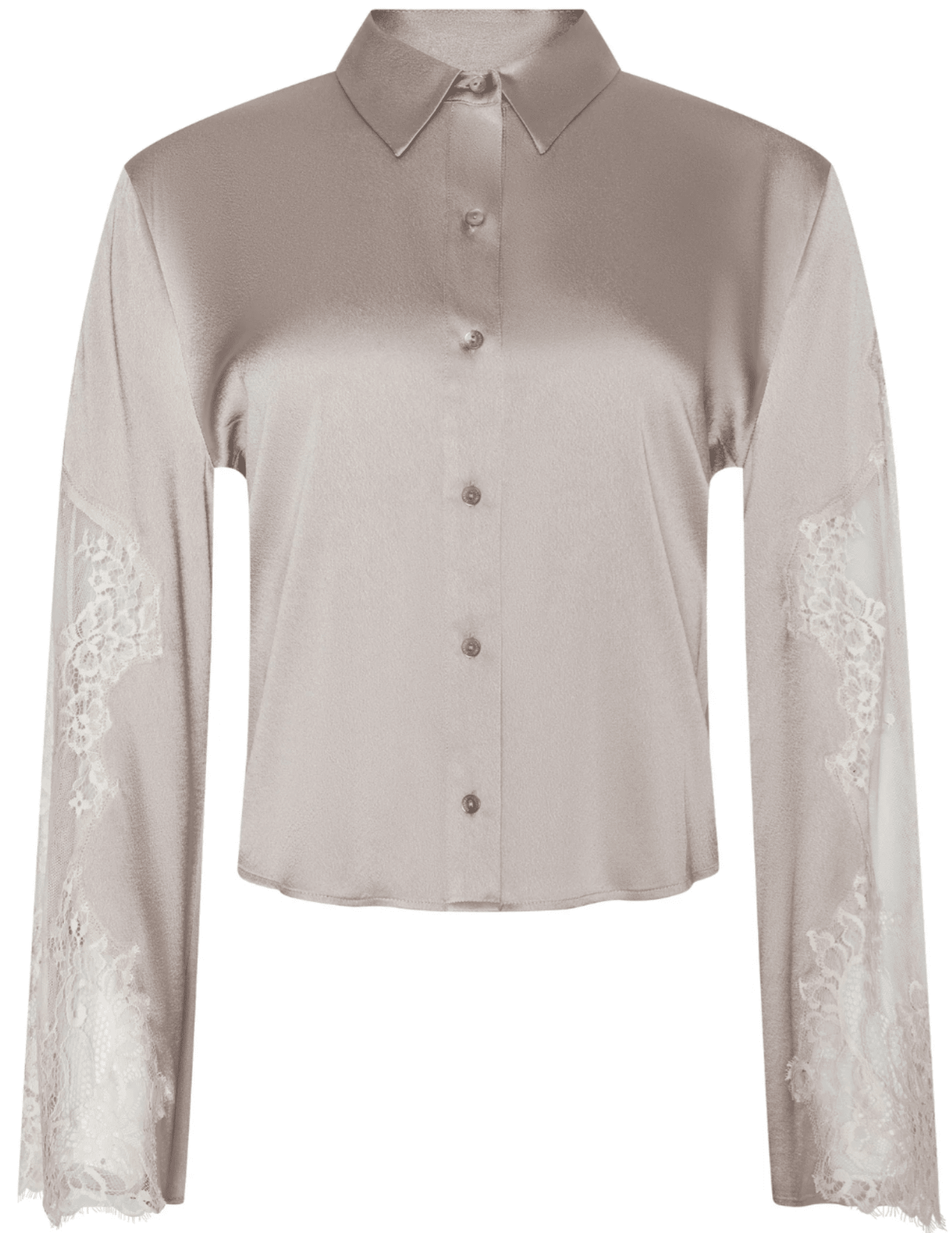 L’AGENCE Capri lace sleeve blouse in feather grey