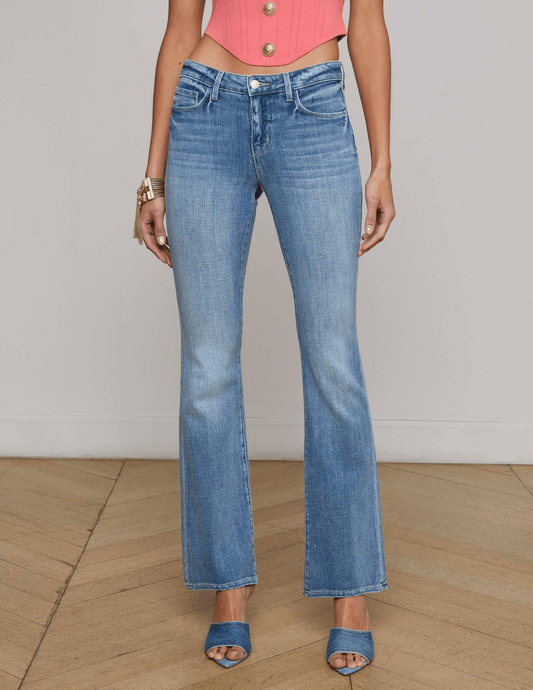 L’AGENCE Cara Low-Rise Bootcut Jean in Ibarra front model view