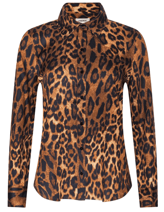L’AGENCE Ellery Leopard Button Blouse