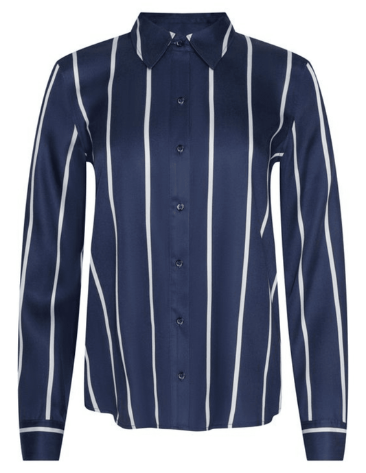 L’AGENCE Ellery blouse in midnight with white stripes