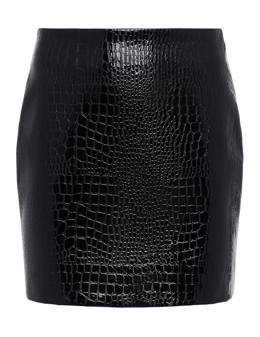 L’AGENCE Gerard Croc Vegan Mini Skirt in black