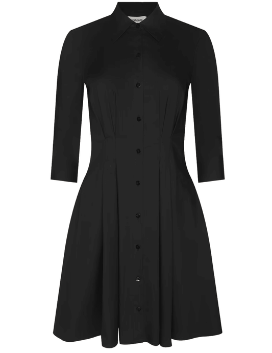 L'AGENCE Journi Pintuck Shirt Dress Black