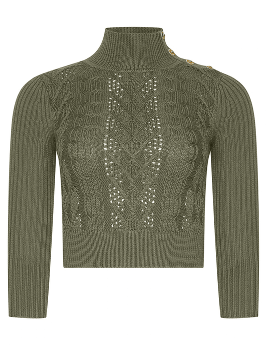 PRE-ORDER-L'AGENCE Kamdyn Snap Button Mock Neck Sweater in Grape Leaf