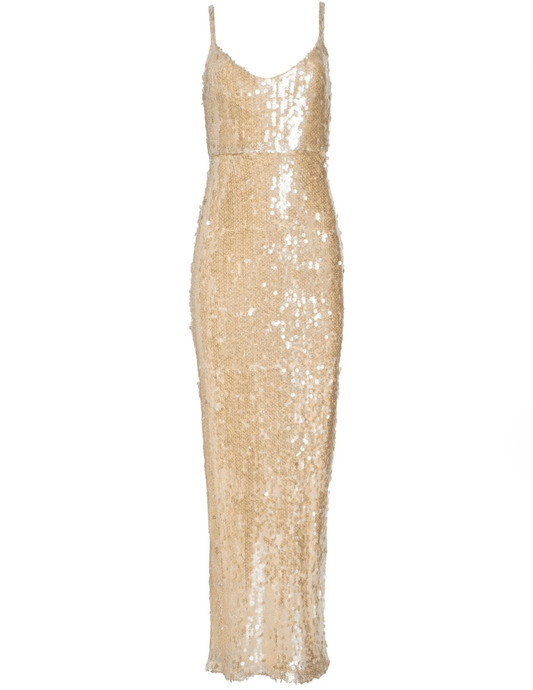 L'AGENCE Karma Sleeveless Sequin Maxi Dress