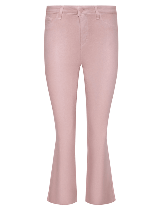 L'AGENCE Kendra High Rise Cropped Coated Jean in Pale Rose