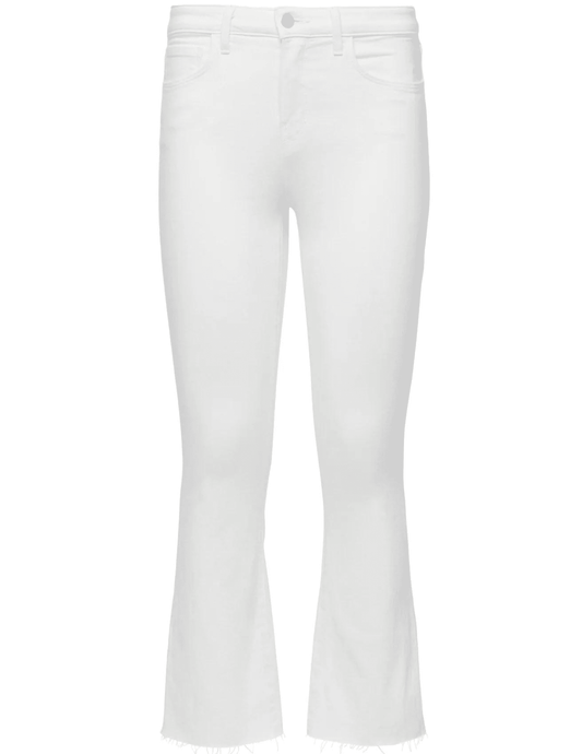 L'AGENCE Kendra High Rise Crop Flare Jean In Blanc