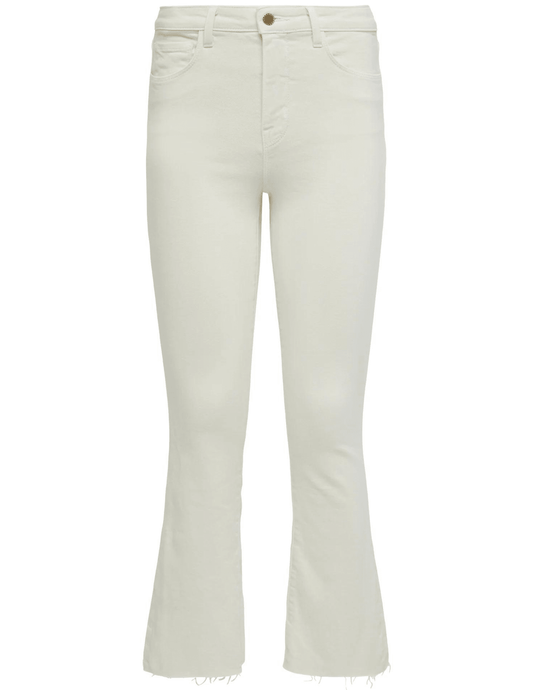 L'Agence Kendra High Rise Crop Flare Jean In Vintage White