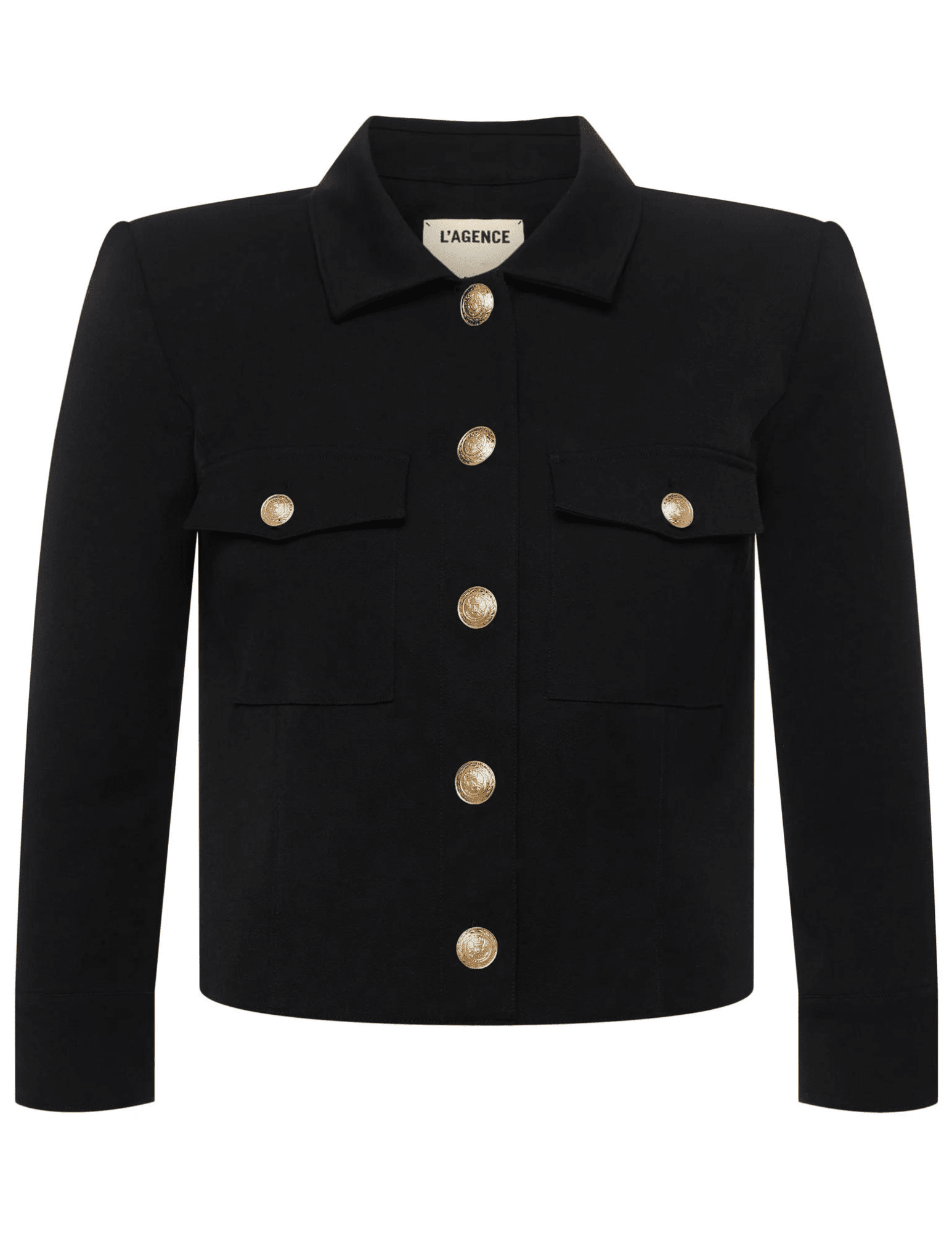 L'AGENCE Kumi Cropped Fitted Jacket in Black | Steven Dann L'AGENCE Kumi Cropped Fitted Jacket in Black | Steven Dann