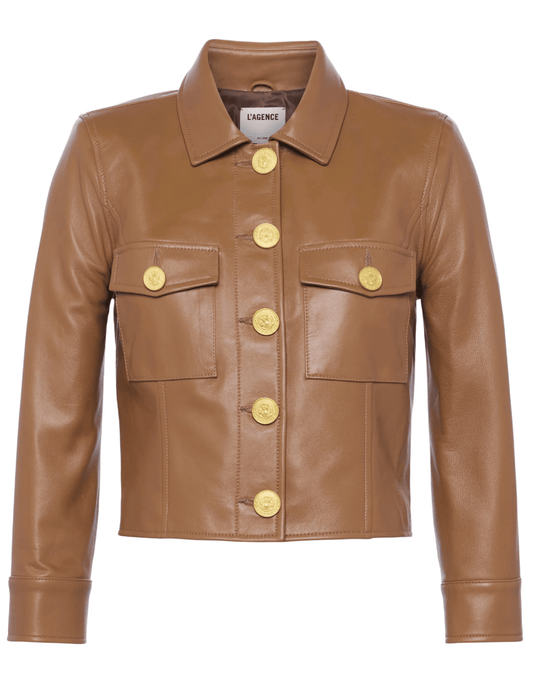 L'AGENCE Kumi Cropped Leather Jacket - Buy Online