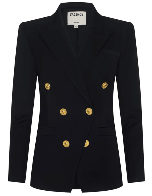 L'AGENCE Kyomi Double Breasted Blazer in Black