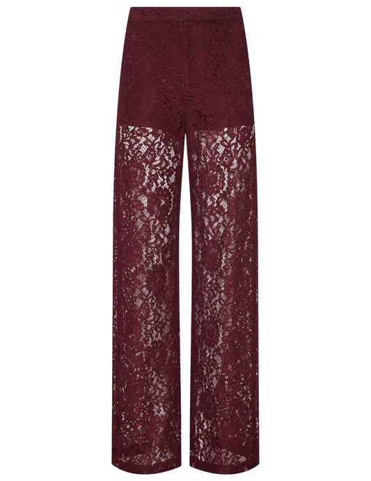 L’AGENCE Livvy Lace Straight Leg Trouser Deep Port |