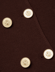 Chocolate gold knit jacket – double breasted designer style"