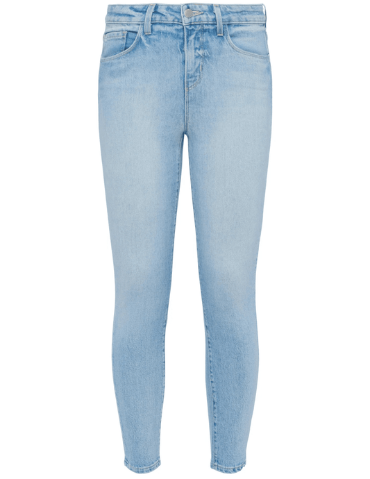 L'AGENCE Margot high rise skinny jeans in Porter wash, sleek women’s denim with a sculpted fit and classic five-pocket design front view