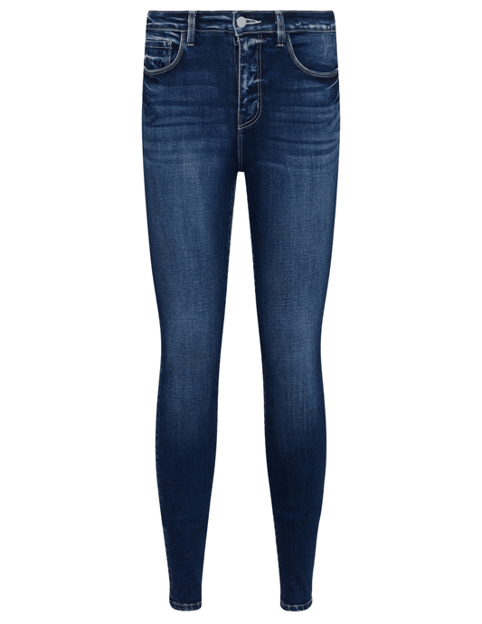 L’Agence Marguerite High-Rise Skinny Jeans Columbia – dark wash denim, high rise waist, tapered leg