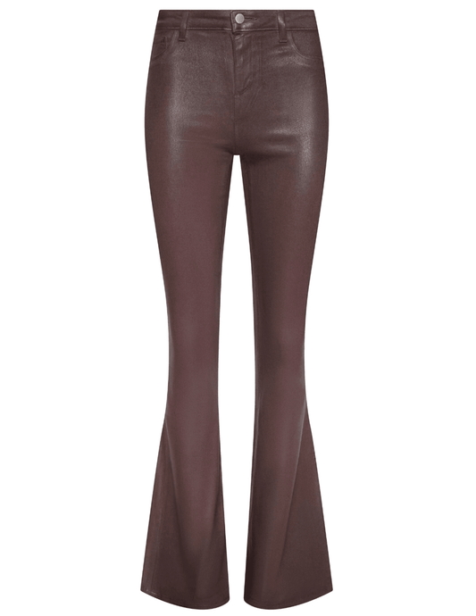L’AGENCE Marty Ultra High Rise Flared Coated Jean in Chocolate