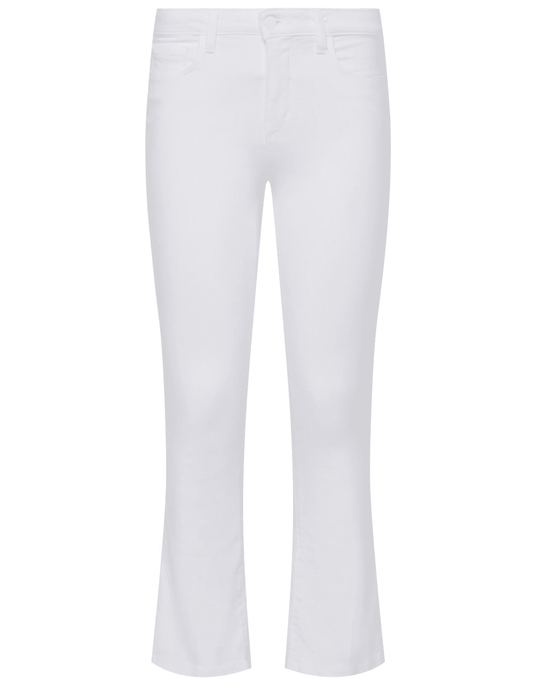 L'Agence Mira cropped micro boot jeans in Blanc front view