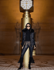 "L’AGENCE Nalo Faux Fur Collar Puffer Vest in Black