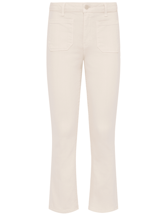 L’AGENCE Noya Cropped Slim Flare Jean in French Vanilla front view