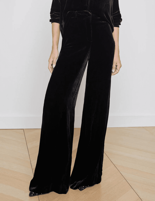 L'Agence -L'Agence Pilar Velvet Wide Leg Pant - Buy Online