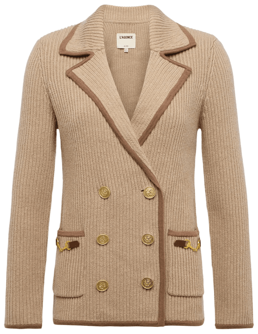 L’AGENCE Ranch Knit Blazer in Natural Brown