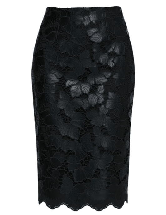 L’AGENCE Royal Vegan Leather Pencil Skirt in black