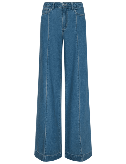 L’AGENCE Sandy Center Seam Wide Leg Jean in Wilton high-rise lightweight denim