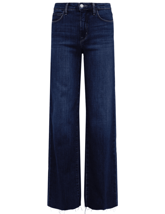 L'AGENCE Scottie high rise wide leg jeans in Koval wash, stylish women’s denim with a high waist and relaxed wide leg fit front view