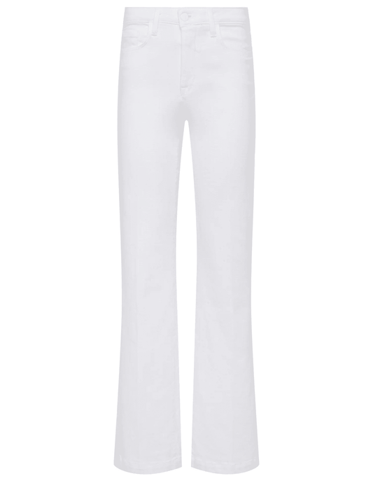 L'AGENCE Scottie high rise wide leg jeans in blanc, women’s light white denim with a flattering high waist and relaxed wide leg fit-front view