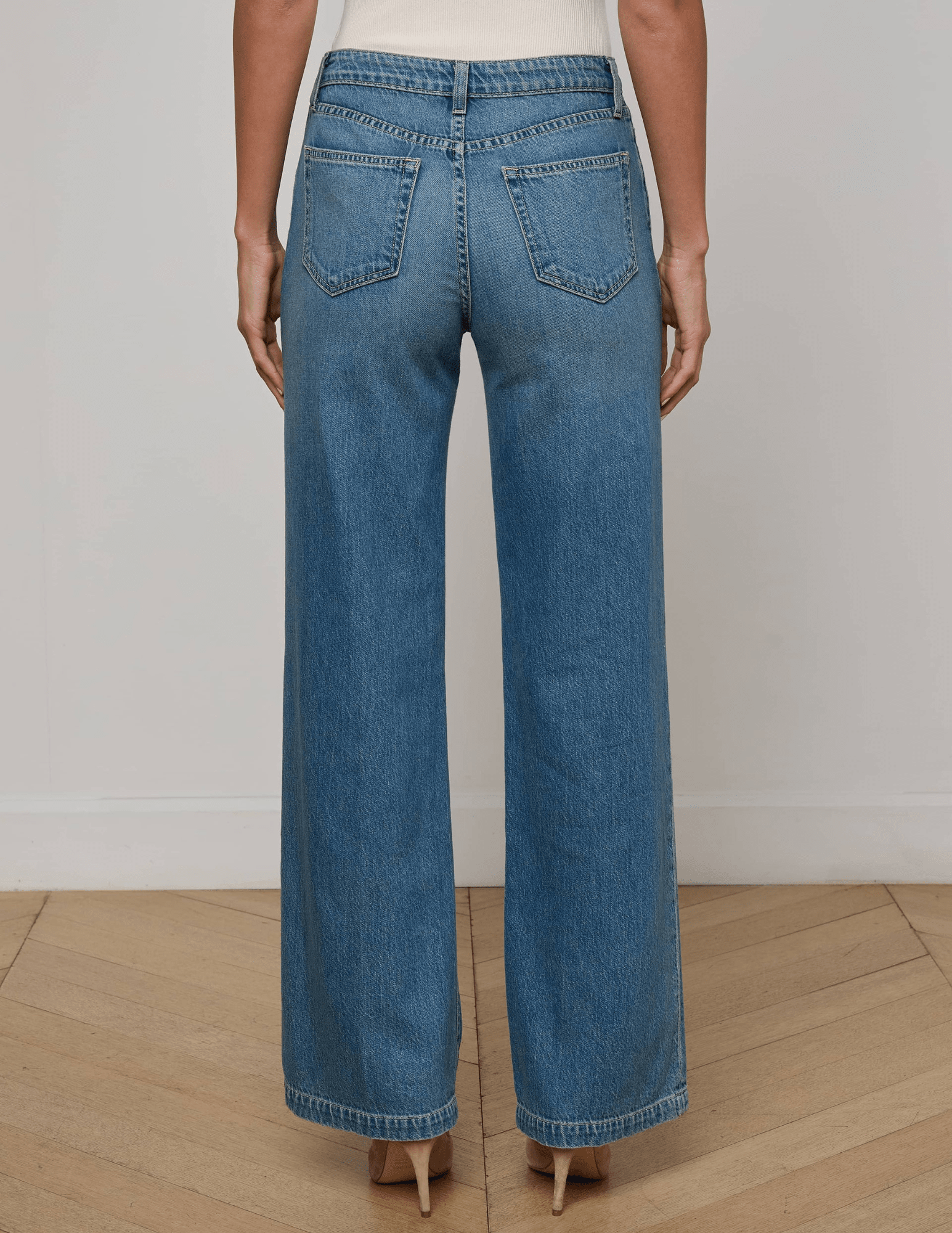 L’AGENCE Scottie High Rise Wide Leg Jeans in Fargo back view