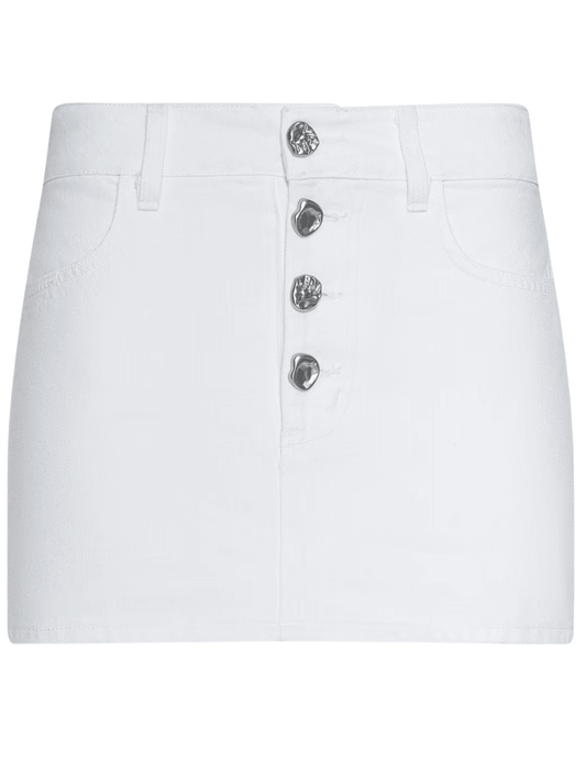 L’Agence Solene white denim mini skirt