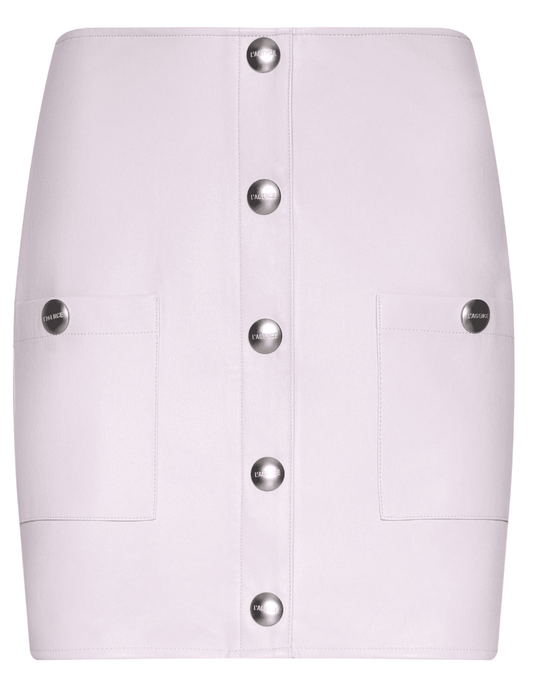 L’AGENCE Truman vegan leather mini skirt in icy lilac