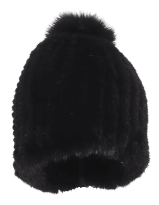 Fleur de Camélia - Fleur de Camélia Mink Knit Pom Pom Hat - Buy Online