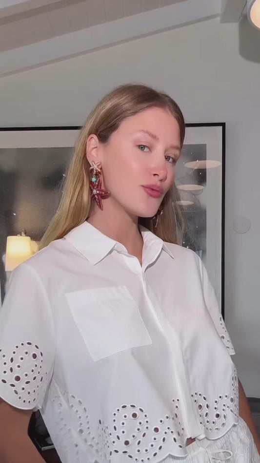 St. Barths La Robe Embellished Conch Earrings
