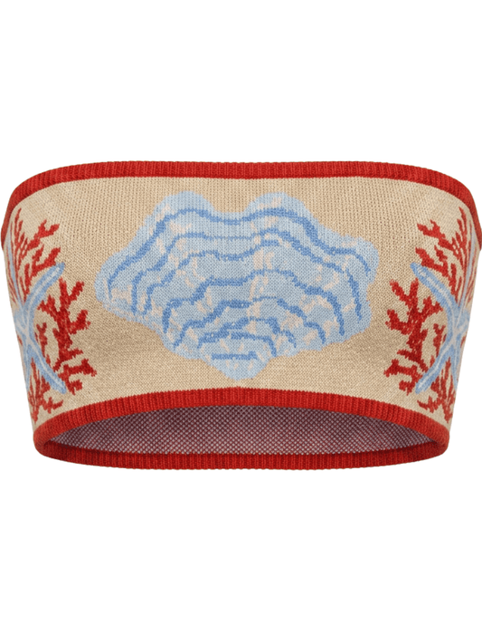 Retrofête Aralyn Jacquard Knit Bandeau in Sand Multi