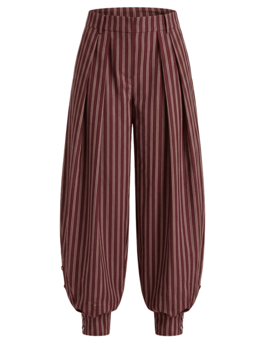 Retrofête Velora Balloon Pant in Cigar Pinstripe