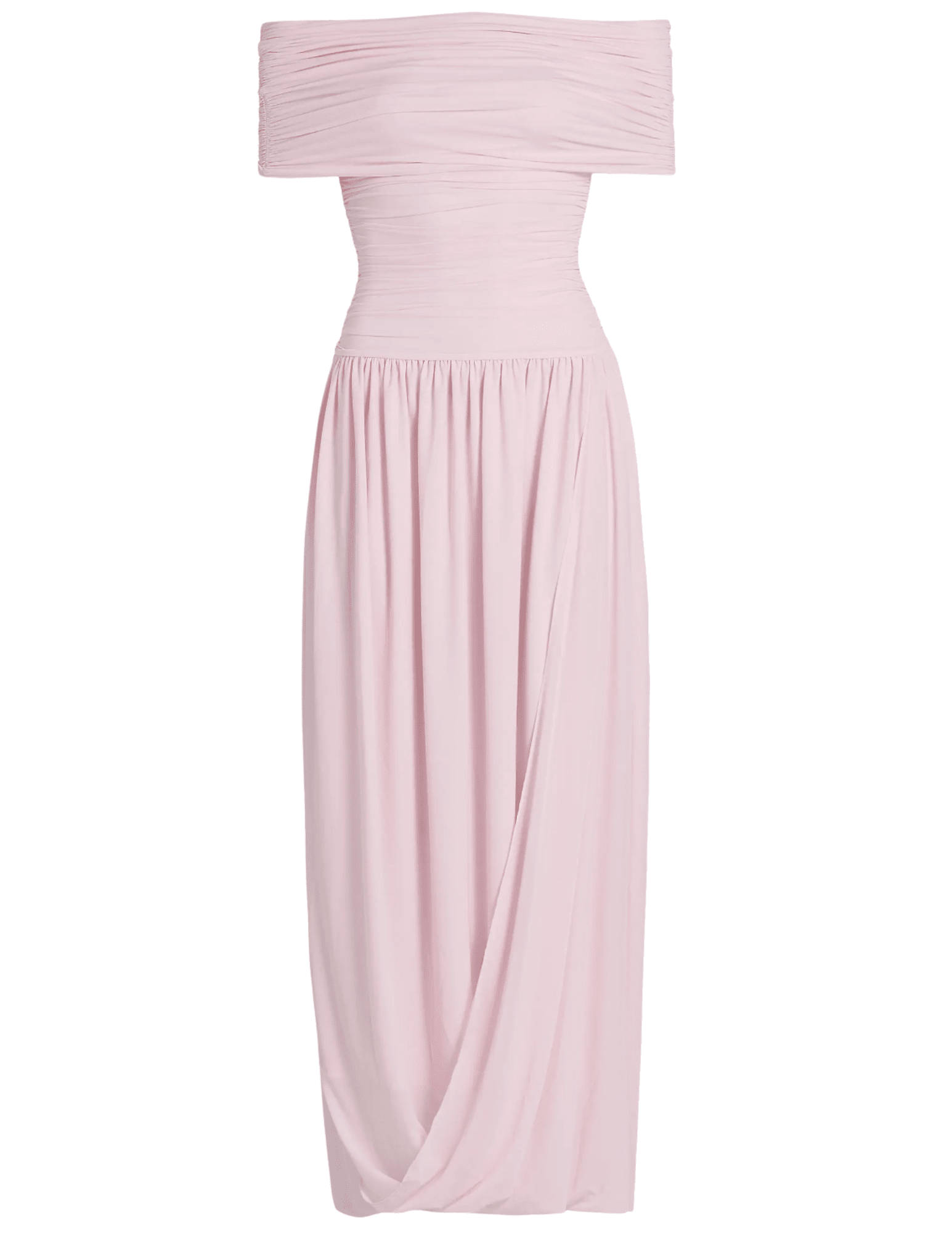 Ronny Kobo Irulan off shoulder maxi dress in icy pink