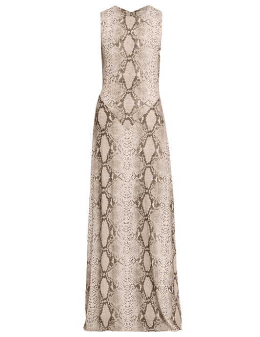 Ronny Kobo Uzina sleeveless snake print maxi dress in natural multi