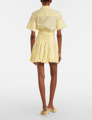 Simkhai buttercream short sleeve crop top with structured fit back view