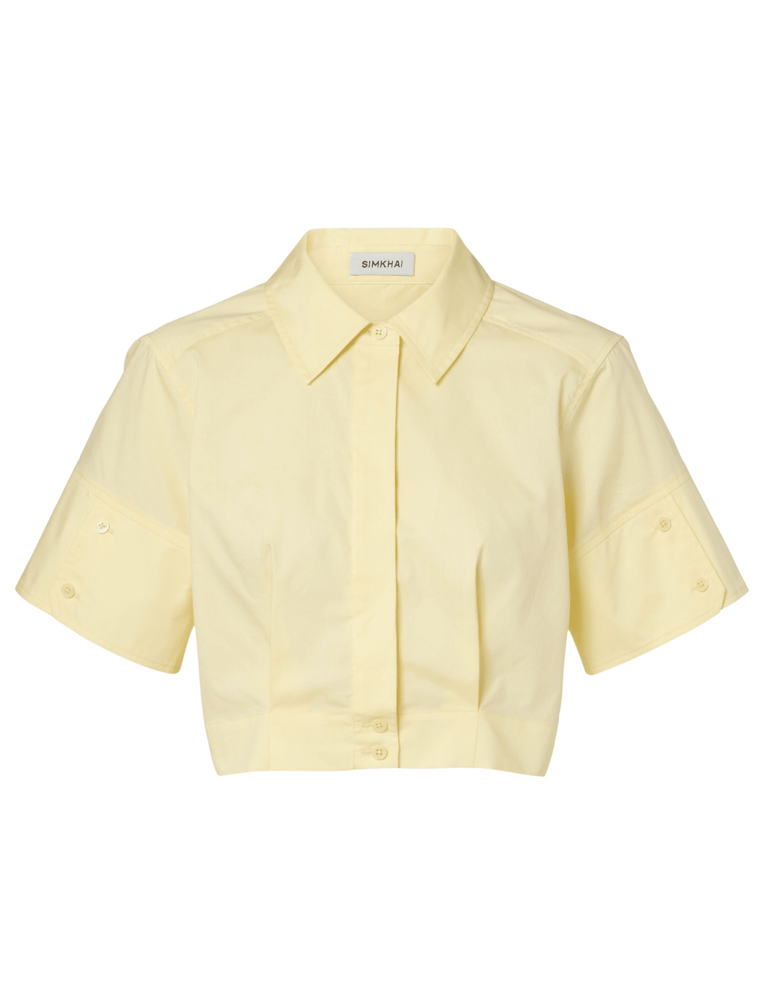 Simkhai buttercream short sleeve crop top with structured fit