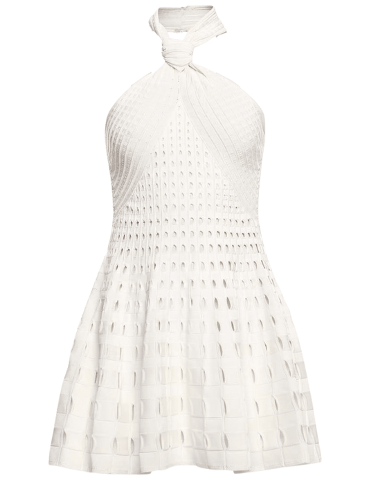 Simkhai Jenna Knit Halter Mini Dress in ivory