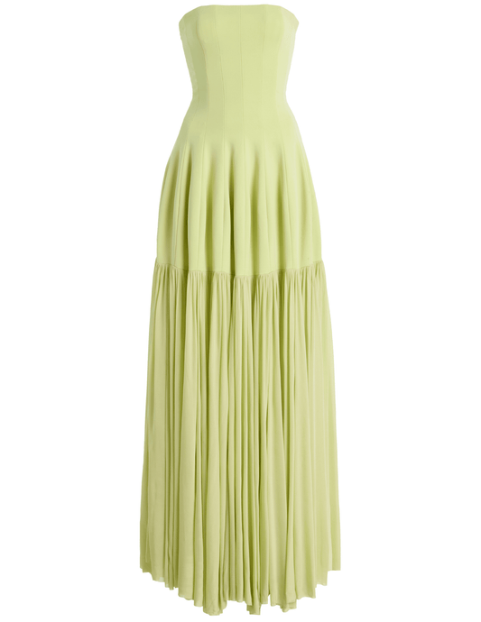 Simkhai Sandrine Crepe Bustier Maxi Dress in Celadon