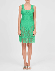 Front view of Simkhai Solia parakeet crochet cover-up