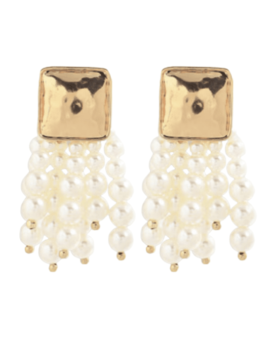 Steven Dann - Steven Dann Hammered Metal Beaded Tassel Earrings - Buy Online