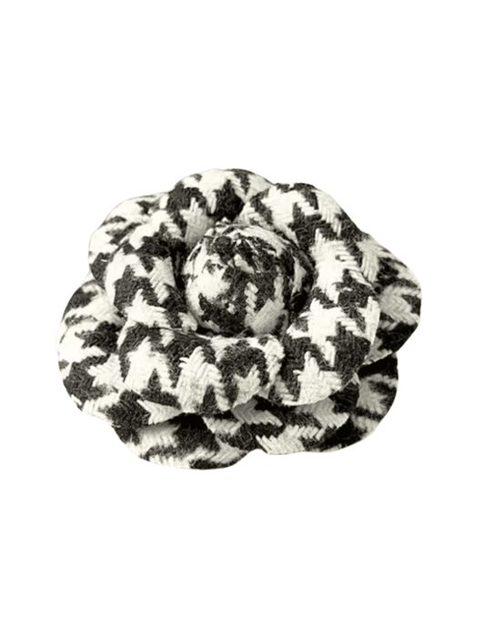 Fleur de Camélia - Fleur de Camélia Houndstooth Camellia Brooch - Buy Online
