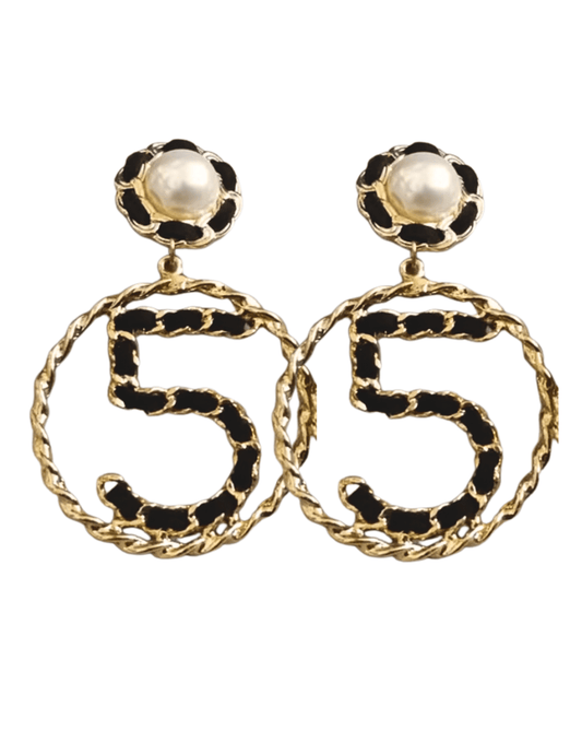 Fleur de Camélia - Fleur de Camélia Number 5 Pearl Leather Earring - Buy Online